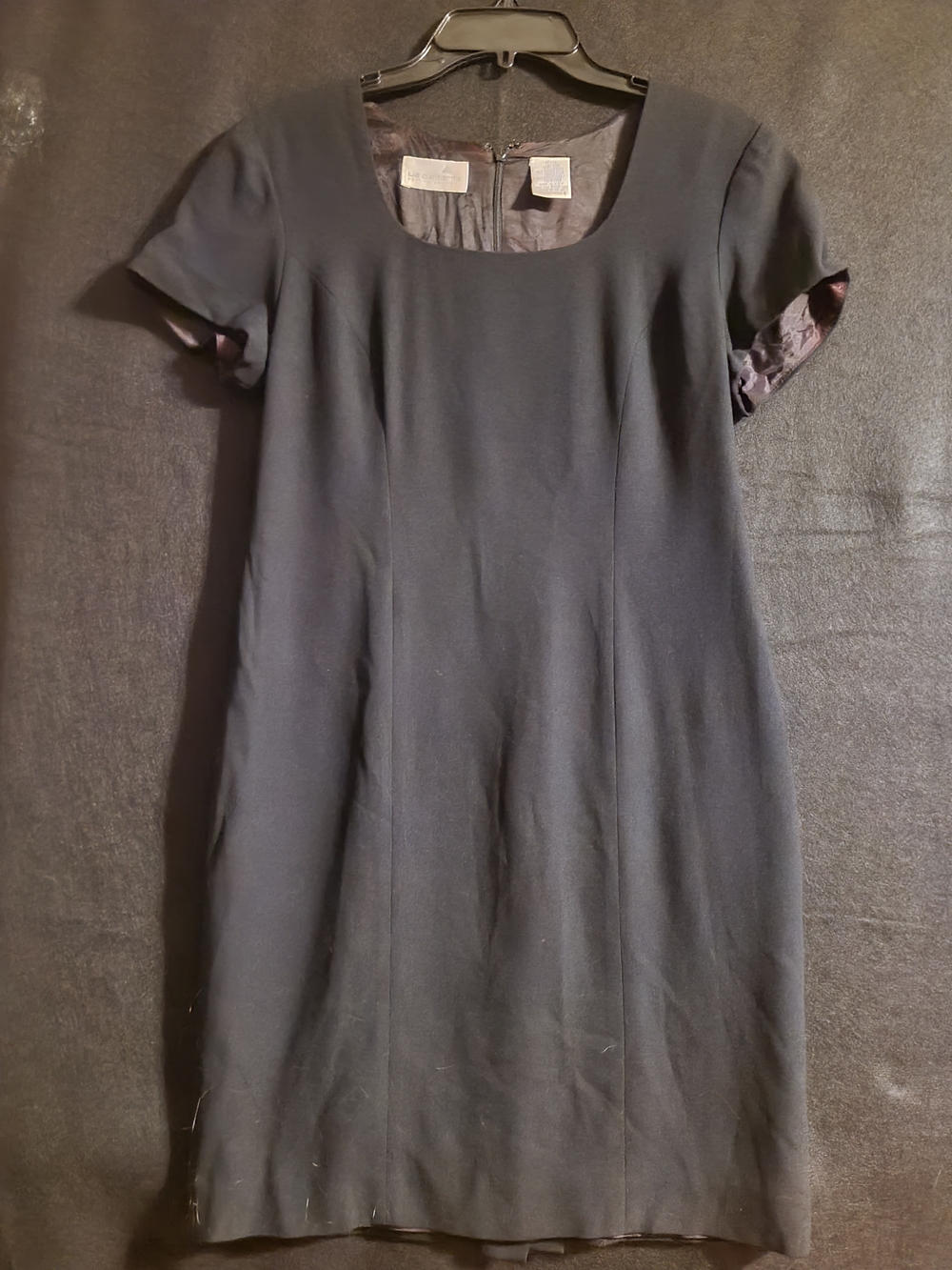 Liz Claiborne Black Short-Sleeve Midi Sheath Dress